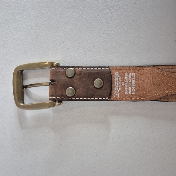 Nocona Mens Mossy Oak 12 Gauge Shotgun Shell Concho Brown Leather Belt - Size 42 - Picture 5 of 11